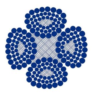 4V×48S-5FC Four-Strand Fan-Shaped Strand Steel Wire Rope